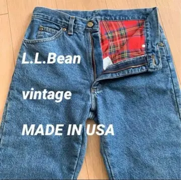 [ USA제 ] 90s 엘엘빈 데님 팬츠 안감 체크 30 x 34