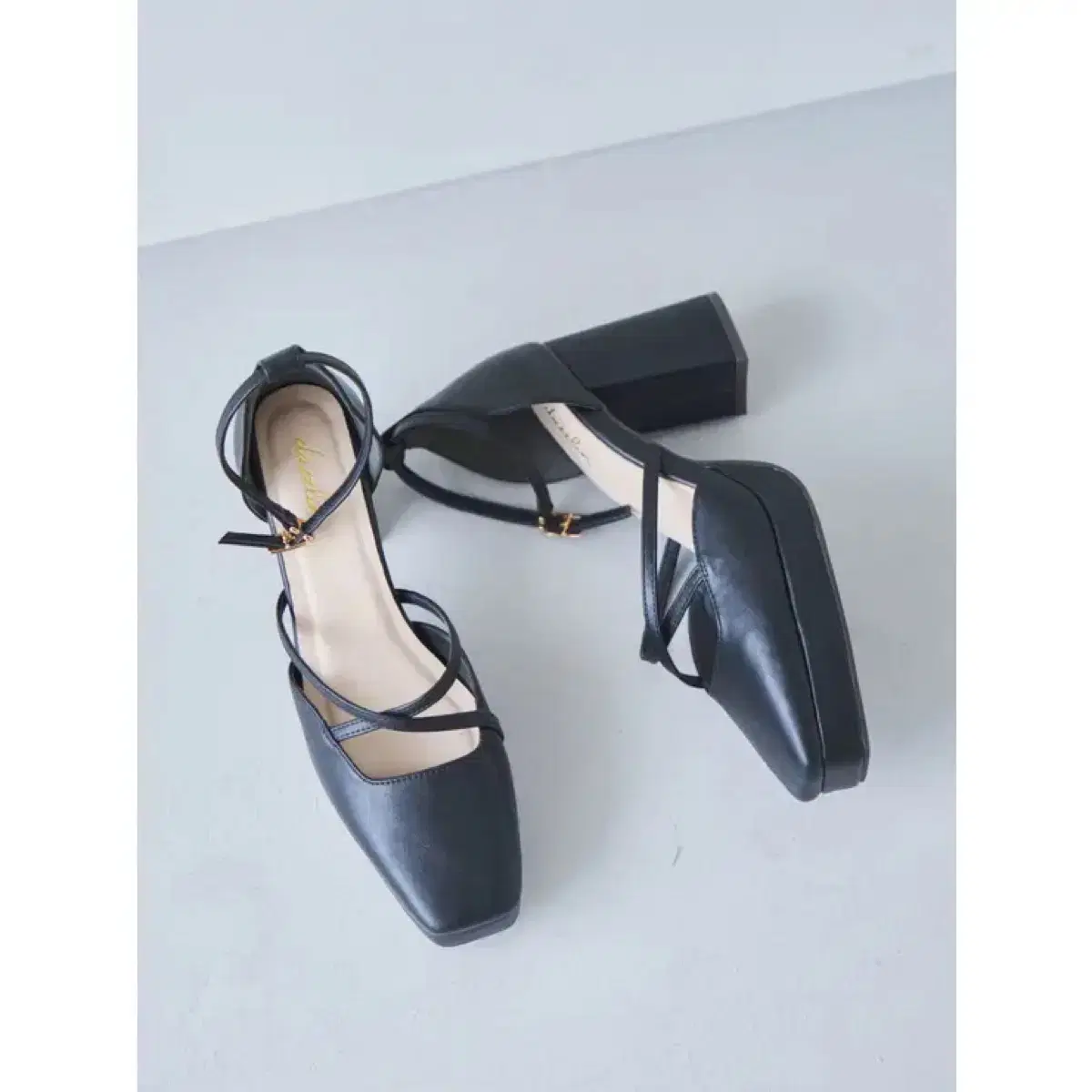 Mmeeme Ribbon Strap Bijou Line Mule Black | Bunjang Global