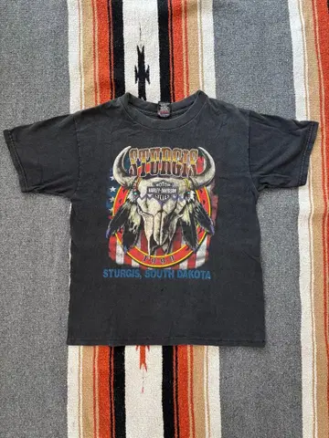 90s Harley-Davidson 티셔츠 할리 블랙 페이드