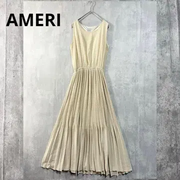 새상품급 AMERI 플리츠 드레스 원피스 고급 베이지 슬리브리스 여름
