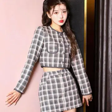 Darich 다리치 체크 트위드 자켓&스커트 PINK