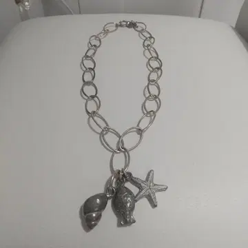 FURLAItaly 실버 컬러 해양 모티브 목걸이 빈티지 구제 의류