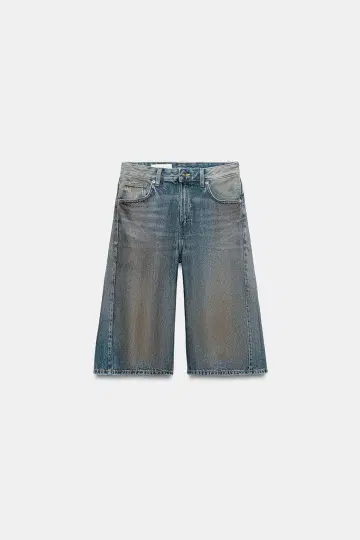 ZARA 미드 라이즈 데님 쇼츠 버뮤다 팬츠 38