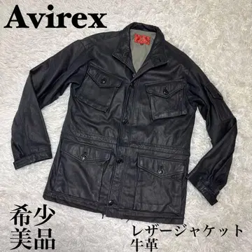 [ 레어 ] Avirex M-65 가죽 자켓 천연 가죽 소가죽