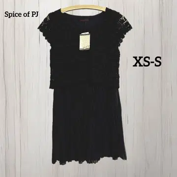 8c24 Spice of PJ 피치 존 플라워 레이스 탑 원피스