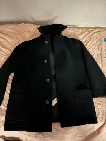 BROOKS 블랙 울 피 코트