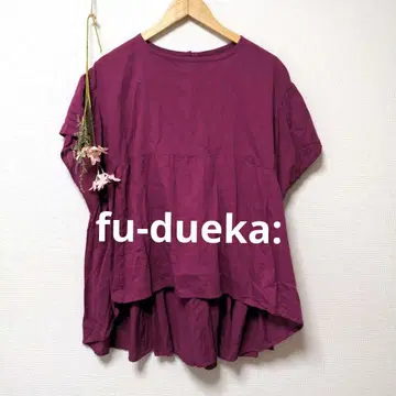 fu-dueka: 에이카 코튼 개더 블라우스 상의 무지