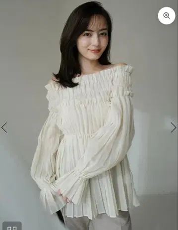 anuans 오프숄더 플리츠 튜닉