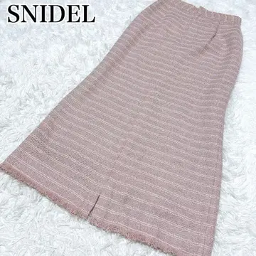 새상품급 SNIDEL 트위드 롱 스커트 핑크 M 백 슬릿