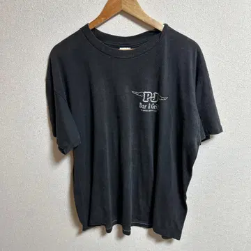 USA제 Stedman 바이크 T셔츠 블랙 PJ's 기업물 80s