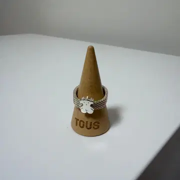 TOUS 실버 메쉬 반지 곰 5mm