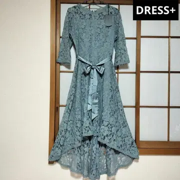 [미사용 택 포함] DRESS+ 리본 달린 드레스 전체 레이스 스카이블루