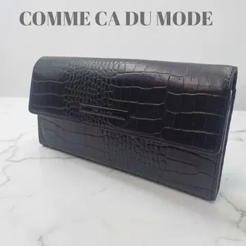 COMME CA DU MODE 장지갑 블랙 천연 가죽 악어 엠보싱 남성용