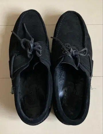 파라부트 블랙 스웨이드 모카신 데크 슈즈