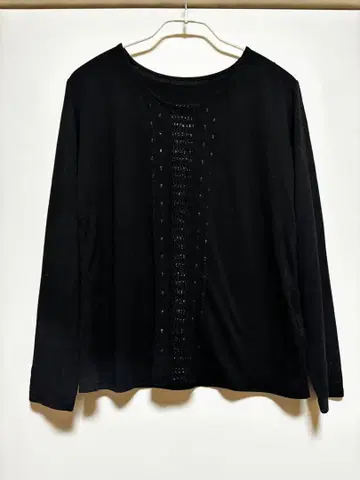 COMME CA DU MODE 꼼사데모드 블랙 긴팔 티셔츠 라메 M