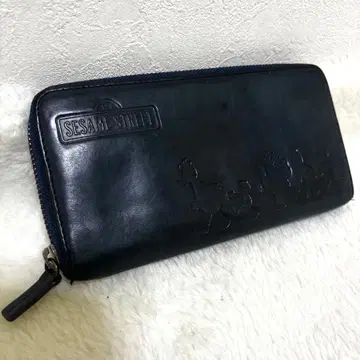 [레어] 세서미 스트릿 라운드 지퍼 장지갑 가죽 엠보