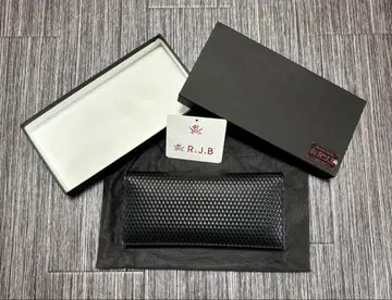 플랫 헤드 R.J.B 블랙 가죽 장지갑