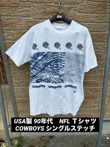 USA 제조 90년대 NFL 카우보이즈 티셔츠 싱글 스티치 TRUE