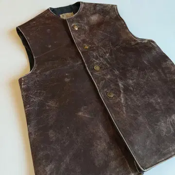 50s Belgium Army 벨기에군 카우 가죽 저킨 베스트