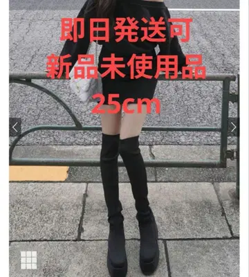 미사용 새상품 그레일 스트레치 니트 통굽 롱 부츠[zr1194] GRL