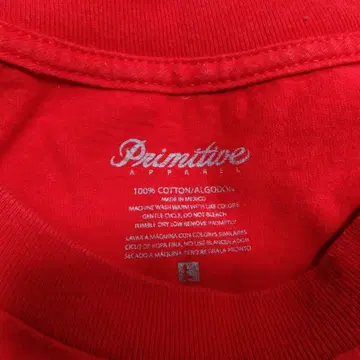 Primitive Apparel 레드 T셔츠