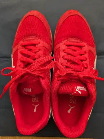 PUMA 레드 스니커즈 25cm