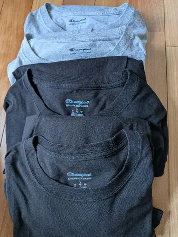 Champion 칠부 긴팔 티셔츠 4장 세트 L