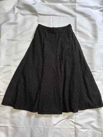 ANAYI 타일 레이스 플레어 롱 스커트 36