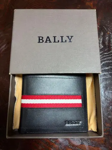 BALLY 이단 접이식 지갑 블랙/레드