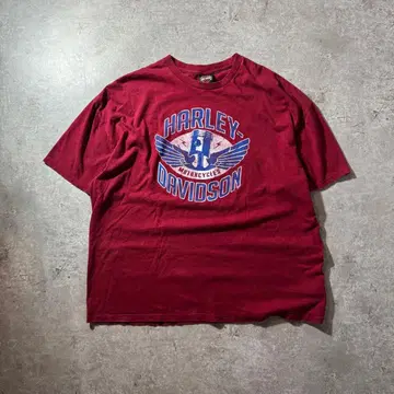 Harley-Davidson 윙 로고 티셔츠 레드 양면 3XL