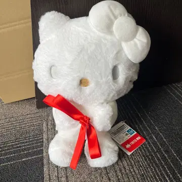 키티 봉제 인형 BIG TAITO 한정판 화이트 리본