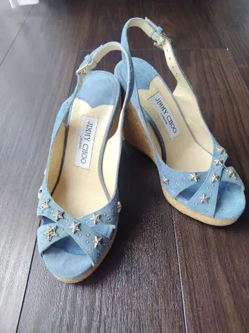 JIMMY CHOO 파랑 스웨이드 샌들