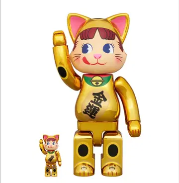 NY@BRICK 마네키네코 페코짱 금 도금 대소 2체