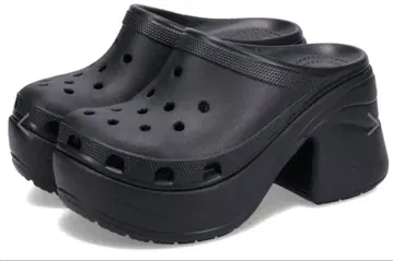 crocs 블랙 통굽 하이힐 샌들
