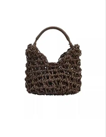 ZARA 브라운 뜨개질 디자인 핸드백