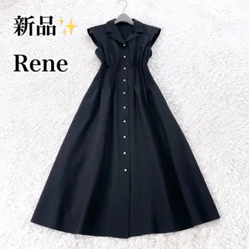 새상품 르네 Rene 카라 부착 펄 버튼 축구 롱 원피스 2025