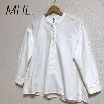 MHL. 마가렛호웰 밴드 카라 풀오버 셔츠 화이트