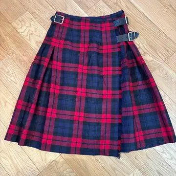 O'NEIL of DUBLIN 체크 무늬 플리츠 랩스커트 S