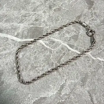 빈티지 실버 925 트위스트 체인 팔찌 18.5cm