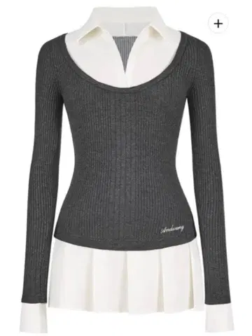 andwang Shirt pleated mini onepiece