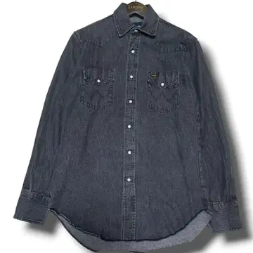 Wrangler 90s USA제 선염 블랙 데님 웨스턴 셔츠