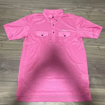 Titleist 피케 셔츠 M 핑크 반팔 골프 타이틀리스트