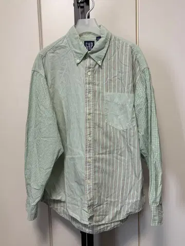 올드 갭 90s 크레이지 패턴 셔츠 L 네이비 택