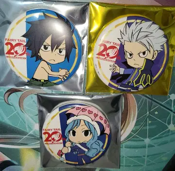 FAIRY TAIL 20주년 캔뱃지 그레이 주비아 리온 3종 세트