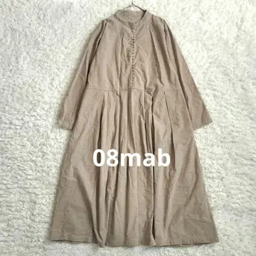 08mab 08맵 코튼 100% 밴드 카라 셔츠 원피스