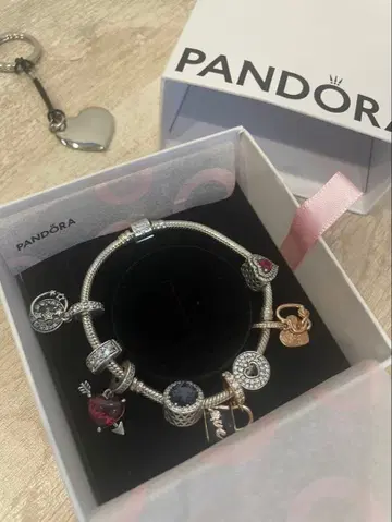 정품 PANDORA 실버 팔찌 참 포함