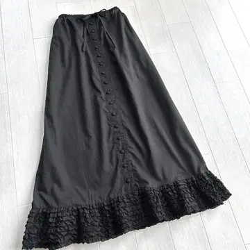 핑크하우스 블랙 피코프릴 스커트