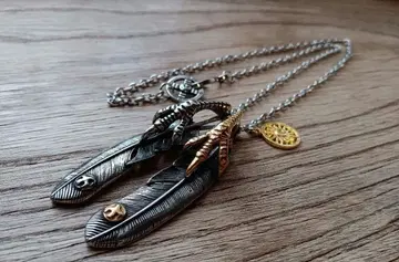 새상품 금손톱 페더 은손톱 페더 목걸이 3대 JSB 인디언