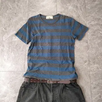 archive border tee blue gray y2k