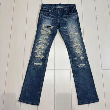 TORNADO MART 데미지 데님 부츠컷 S